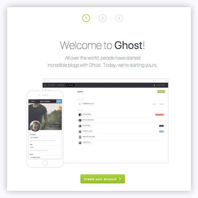 Ghost Welcome Screen Ghost Welcome Screen