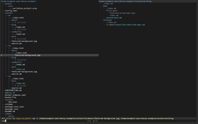 Copying from one panel to another in broot Copying from one panel to another in broot
