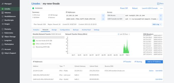 Linode Manager / Remote Access