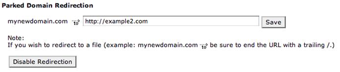 cPanel parked domain screen. cPanel parked domain screen.
