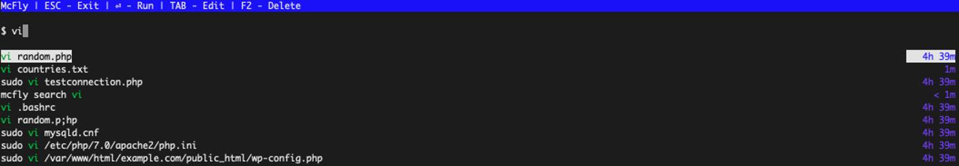 McFly list change in subdirectory McFly list change in subdirectory