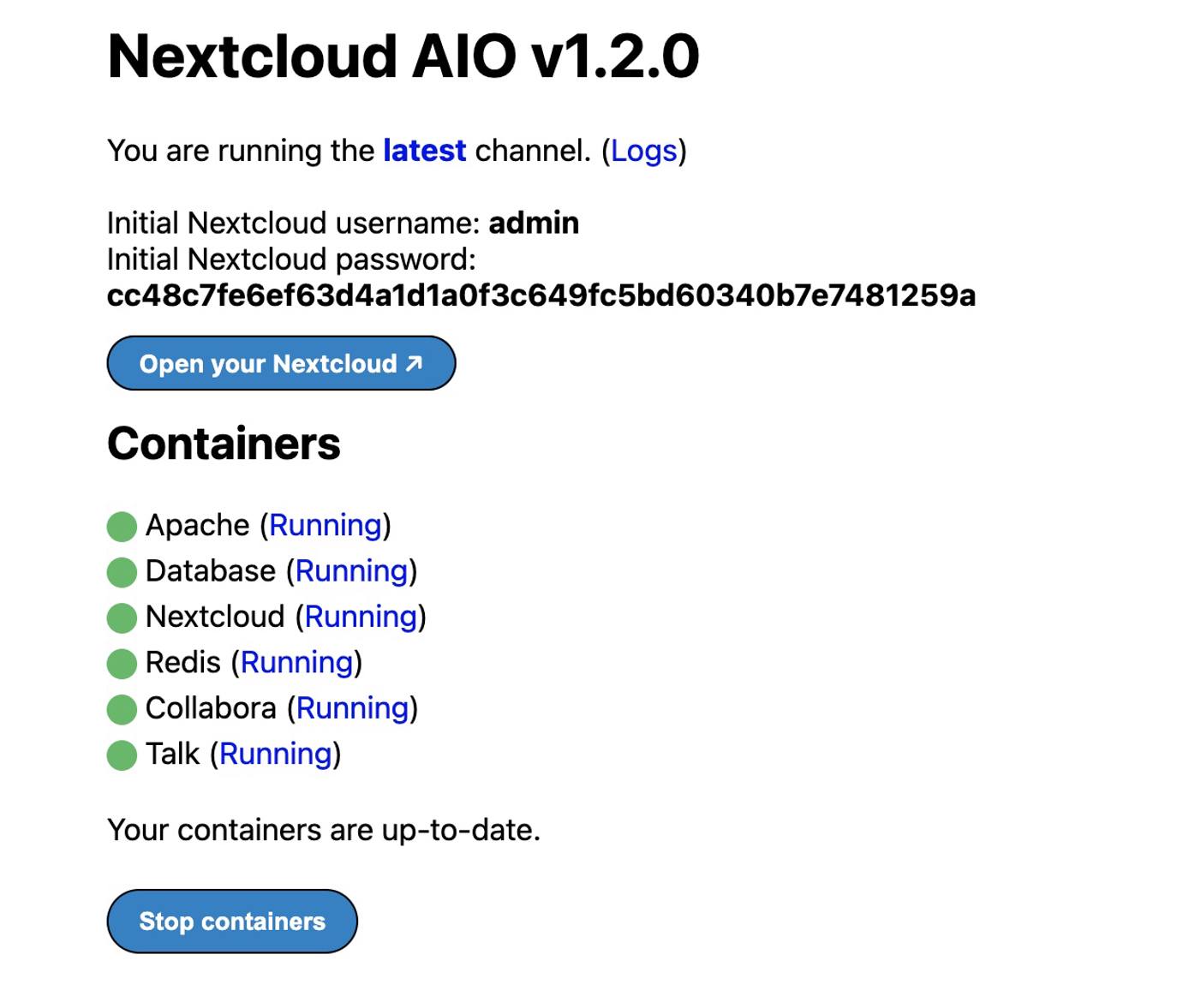 Nextcloud Admin Credentials